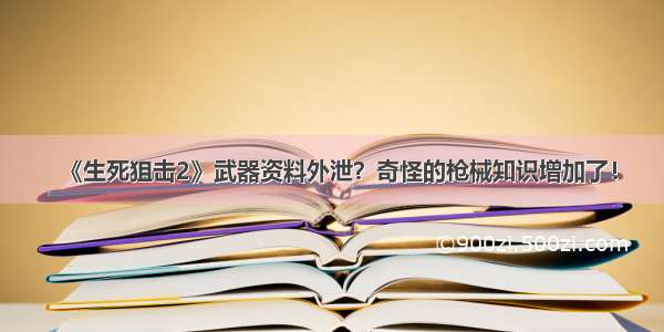 《生死狙击2》武器资料外泄？奇怪的枪械知识增加了！