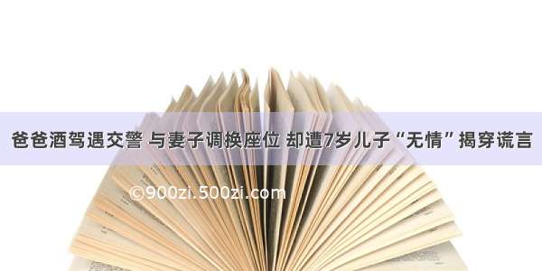 爸爸酒驾遇交警 与妻子调换座位 却遭7岁儿子“无情”揭穿谎言