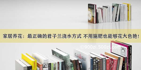 家居养花：最正确的君子兰浇水方式 不用施肥也能够花大色艳！