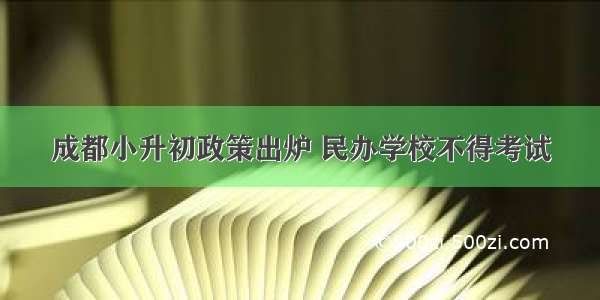 成都小升初政策出炉 民办学校不得考试