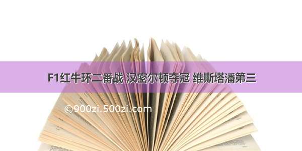 F1红牛环二番战 汉密尔顿夺冠 维斯塔潘第三