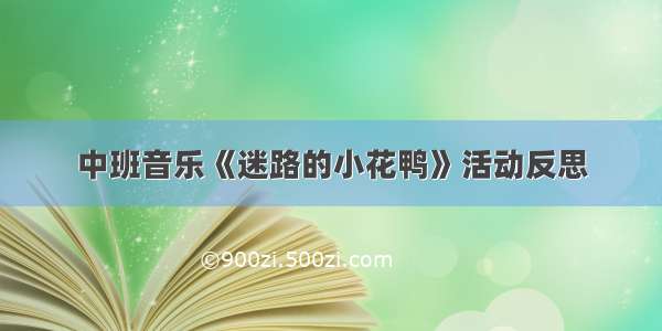 中班音乐《迷路的小花鸭》活动反思