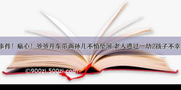 重大事件！痛心！爷爷开车带两孙儿不慎坠河 老人逃过一劫2孩子不幸淹死！