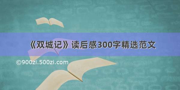 《双城记》读后感300字精选范文