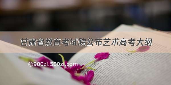 甘肃省教育考试院公布艺术高考大纲