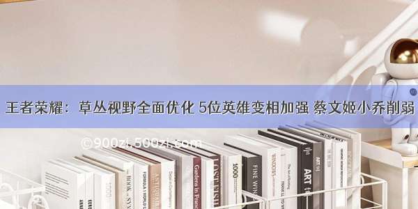 王者荣耀：草丛视野全面优化 5位英雄变相加强 蔡文姬小乔削弱