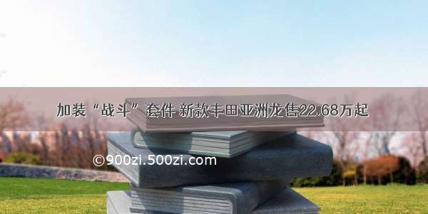 加装“战斗”套件 新款丰田亚洲龙售22.68万起