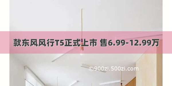 款东风风行T5正式上市 售6.99-12.99万