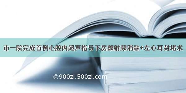 市一院完成首例心腔内超声指导下房颤射频消融+左心耳封堵术