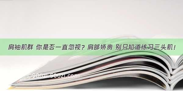 肩袖肌群 你是否一直忽视？肩部娇贵 别只知道练习三头肌！