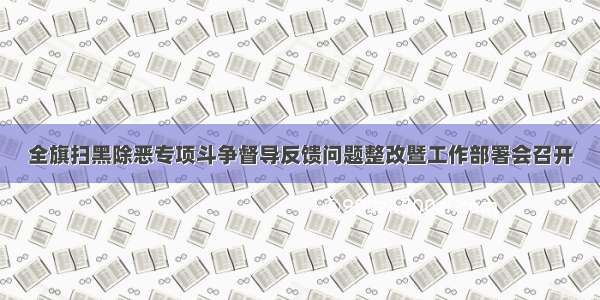 全旗扫黑除恶专项斗争督导反馈问题整改暨工作部署会召开