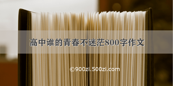 高中谁的青春不迷茫800字作文