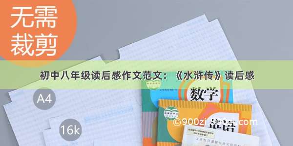 初中八年级读后感作文范文：《水浒传》读后感