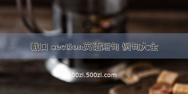 截口 section英语短句 例句大全