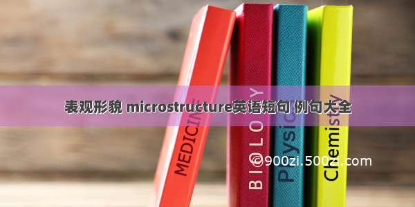 表观形貌 microstructure英语短句 例句大全