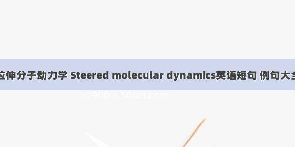 拉伸分子动力学 Steered molecular dynamics英语短句 例句大全