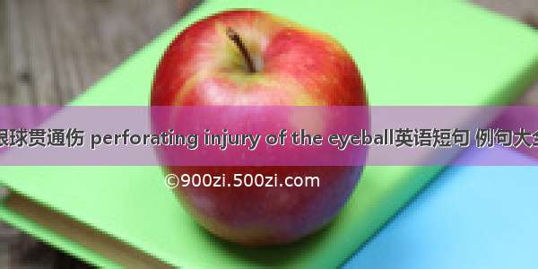 眼球贯通伤 perforating injury of the eyeball英语短句 例句大全