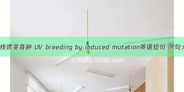 紫外线诱变育种 UV breeding by induced mutation英语短句 例句大全