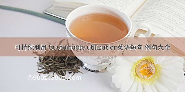 可持续利用 Sustainable utilization英语短句 例句大全