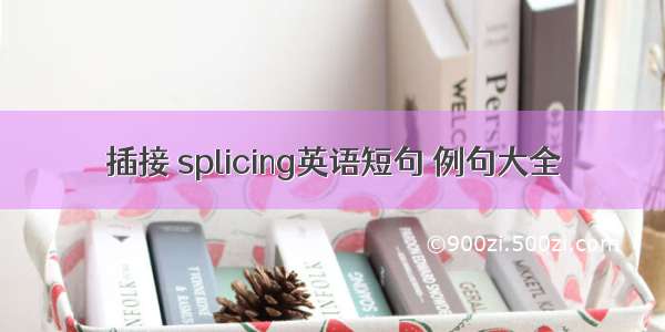 插接 splicing英语短句 例句大全