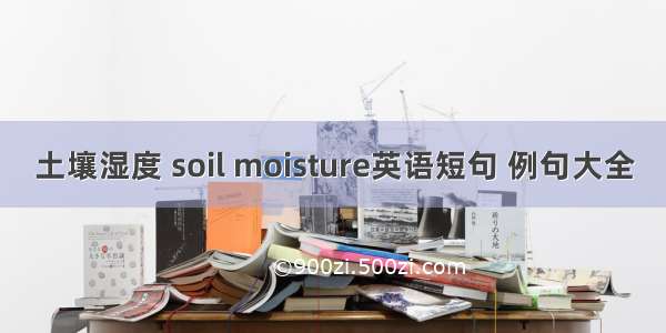 土壤湿度 soil moisture英语短句 例句大全