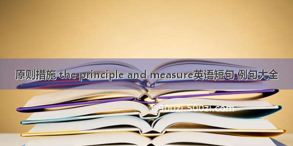 原则措施 the principle and measure英语短句 例句大全