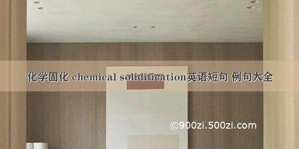 化学固化 chemical solidification英语短句 例句大全