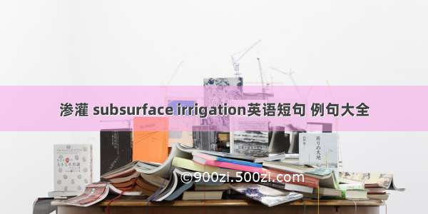 渗灌 subsurface irrigation英语短句 例句大全