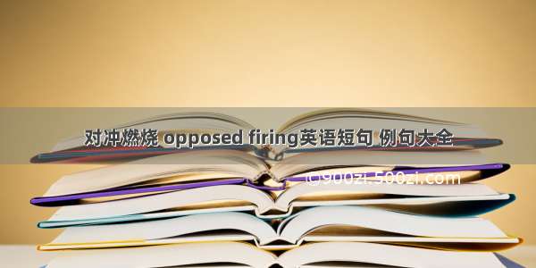 对冲燃烧 opposed firing英语短句 例句大全