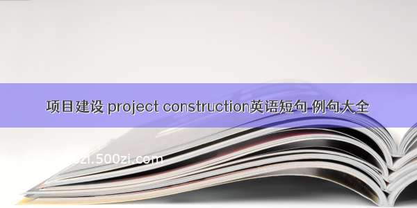 项目建设 project construction英语短句 例句大全