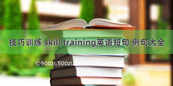 技巧训练 skill training英语短句 例句大全