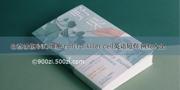 自然杀伤(NK)细胞 natural killer cell英语短句 例句大全
