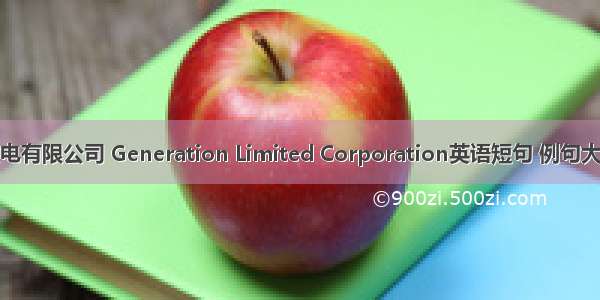 发电有限公司 Generation Limited Corporation英语短句 例句大全