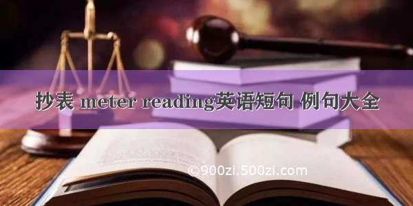 抄表 meter reading英语短句 例句大全