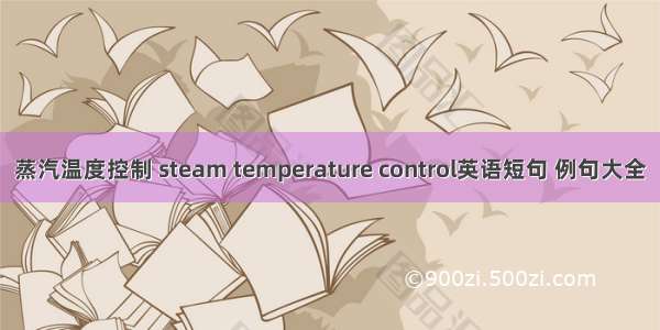蒸汽温度控制 steam temperature control英语短句 例句大全