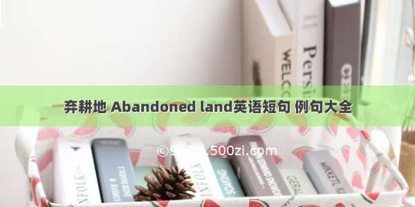 弃耕地 Abandoned land英语短句 例句大全