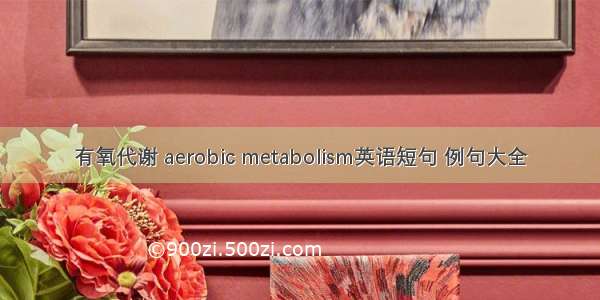 有氧代谢 aerobic metabolism英语短句 例句大全