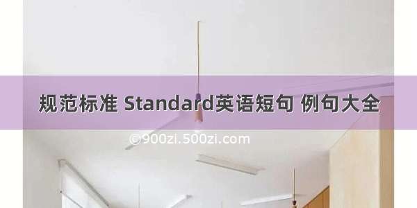 规范标准 Standard英语短句 例句大全