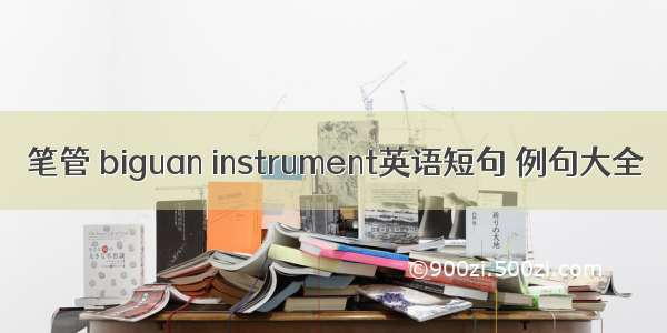 笔管 biguan instrument英语短句 例句大全