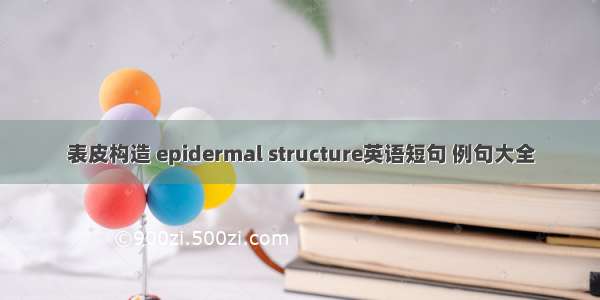 表皮构造 epidermal structure英语短句 例句大全