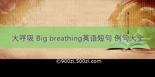 大呼吸 Big breathing英语短句 例句大全