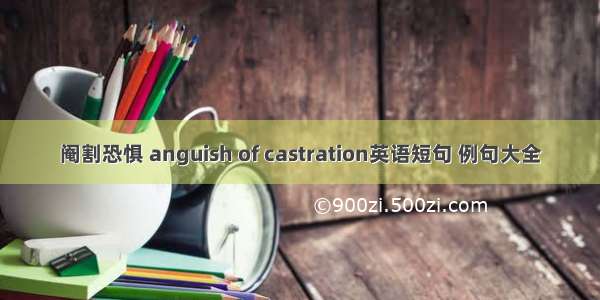 阉割恐惧 anguish of castration英语短句 例句大全