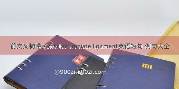 前交叉韧带 Anterior cruciate ligament英语短句 例句大全