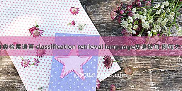 分类检索语言 classification retrieval language英语短句 例句大全