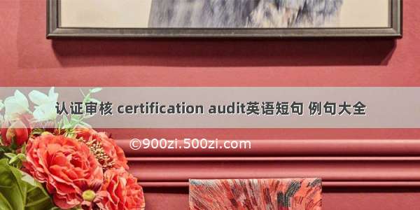 认证审核 certification audit英语短句 例句大全