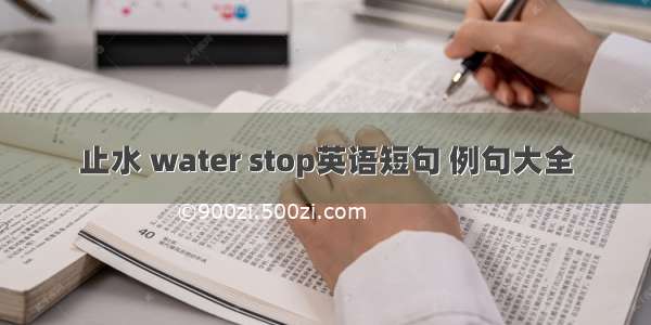 止水 water stop英语短句 例句大全