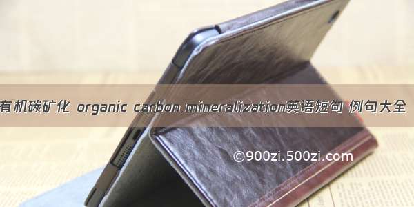 有机碳矿化 organic carbon mineralization英语短句 例句大全