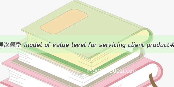 服务产品顾客价值层次模型 model of value level for servicing client product英语短句 例句大全