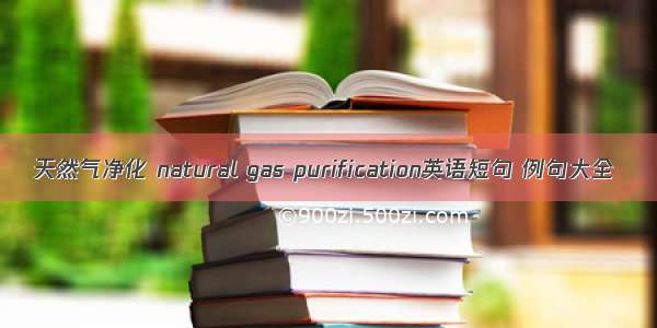 天然气净化 natural gas purification英语短句 例句大全