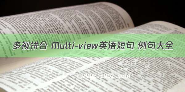 多视拼合 Multi-view英语短句 例句大全